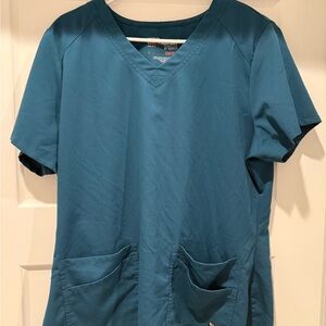 Grey's Anatomy Teal Short Sleeve V-Neck Top